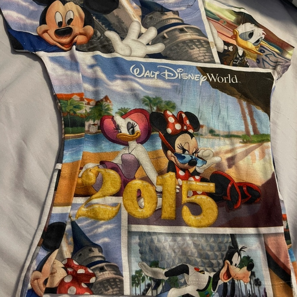 Disney World Multicolor Short Sleeve Tee. 2015 Vintage T.   Size Small child